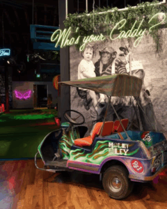 Golf Cart at Holey Moley Denver Putt Putt Golf Indoor Mini Golf Party Venue